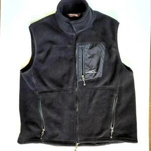 Eddie Bauer 365 mens fleece black full zip outdoor vest size XL